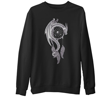 Dreamcatcher - Düş Kapanı  Siyah Erkek Kalın Sweatshirt