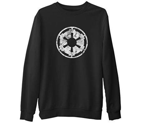 Star Wars - Galactic Empire Logo  Siyah Erkek Kalın Sweatshirt