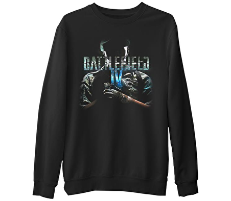 Battlefield 4  Siyah Erkek Kalın Sweatshirt
