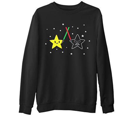 Real Star Wars  Siyah Erkek Kalın Sweatshirt