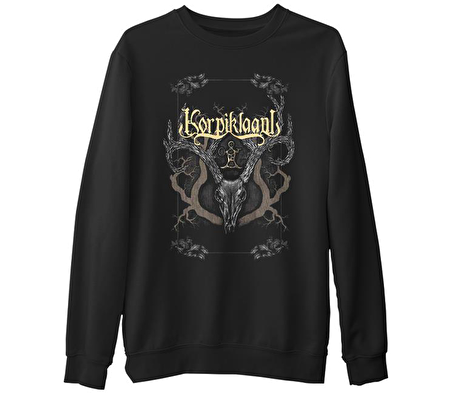Korpiklaani - Dark Roots  Siyah Erkek Kalın Sweatshirt