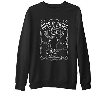 Guns N Roses - Old Time  Siyah Erkek Kalın Sweatshirt