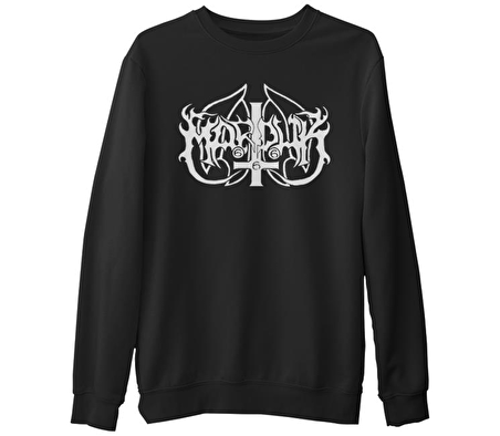 Marduk - Logo  Siyah Erkek Kalın Sweatshirt