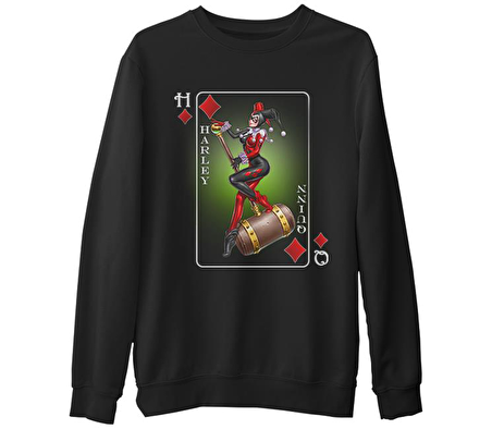 Harley Quinn - Sane Again  Siyah Erkek Kalın Sweatshirt