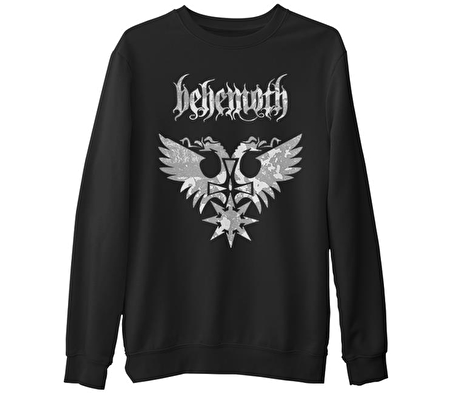 Behemoth - Logo  Siyah Erkek Kalın Sweatshirt