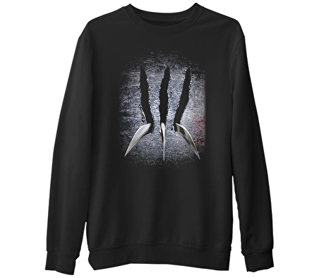 Men Origins  Siyah Erkek Kalın Sweatshirt