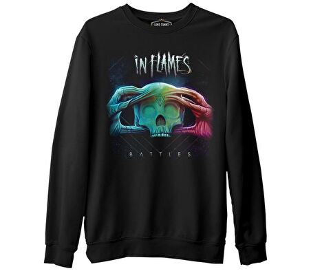 In Flames - Battles  Siyah Erkek Kalın Sweatshirt