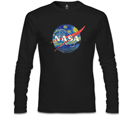 Nasa - Van Gogh Siyah Erkek Sweatshirt