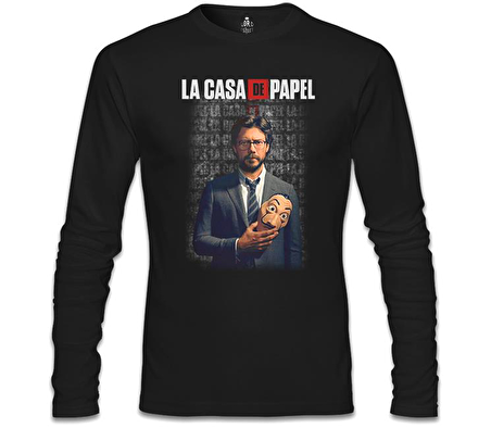 La Casa De Papel - Prof Dali Siyah Erkek Sweatshirt