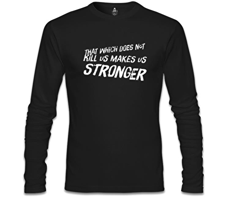 Makes Stronger Siyah Erkek Sweatshirt