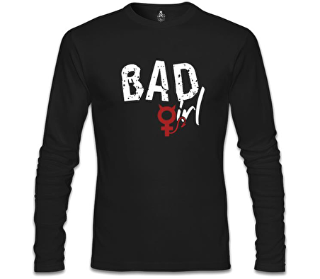 Bad Girl - Sin Siyah Erkek Sweatshirt