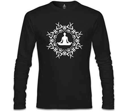 Yoga - Çakra Siyah Erkek Sweatshirt