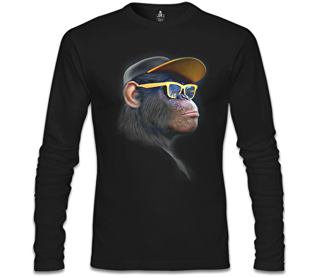 Goril - Gözlük Siyah Erkek Sweatshirt