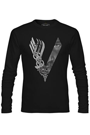 Vikings - Logo Eyes Siyah Erkek Sweatshirt