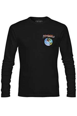Travis Scott - Astro World Logo Siyah Erkek Sweatshirt