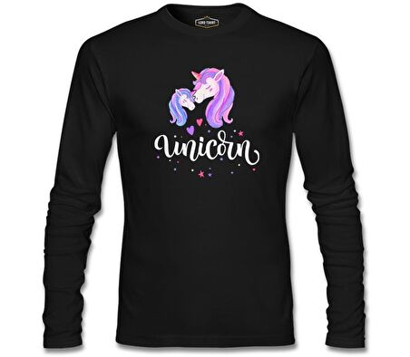 Unicorn Anneler Günü Siyah Unisex Sweatshirt