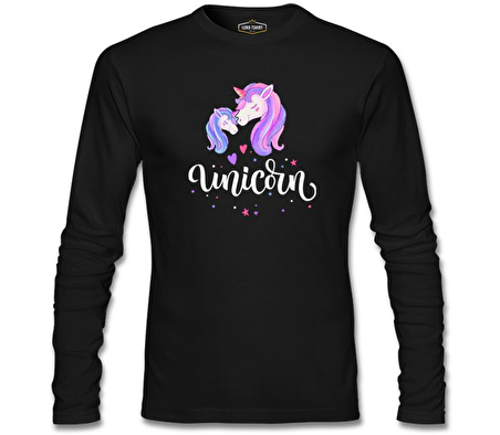 Unicorn Anneler Günü Siyah Unisex Sweatshirt