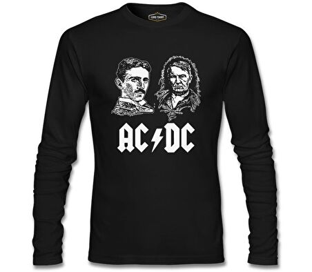 AC Tesla vs. DC Edison Siyah Erkek Sweatshirt