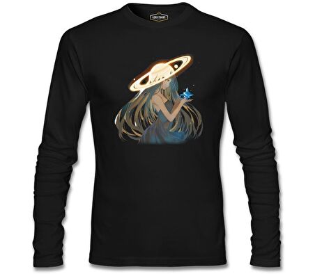 Yörünge Elmas Siyah Erkek Sweatshirt