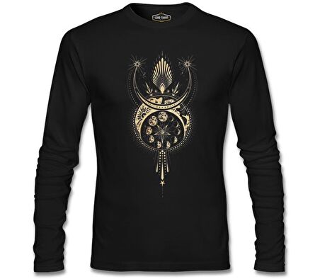 Ay Tacı Siyah Erkek Sweatshirt