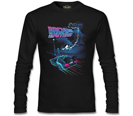 Back to the Future - Not That Time Siyah Erkek Sweatshirt