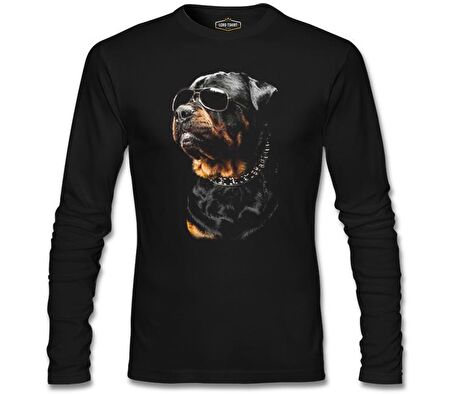 Rottweiler - Cool Siyah Erkek Sweatshirt