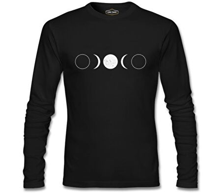 Full Moon Double Half Siyah Erkek Sweatshirt