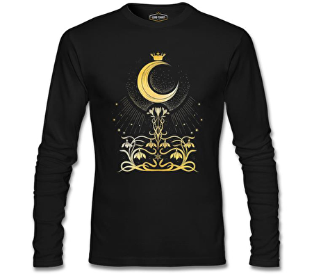 Ay - Kraliçe Siyah Erkek Sweatshirt