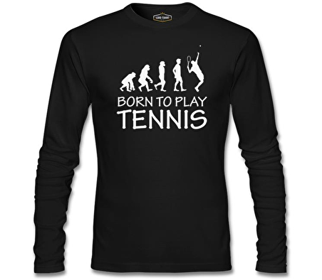 Tenis - Born to Play Siyah Erkek Sweatshirt