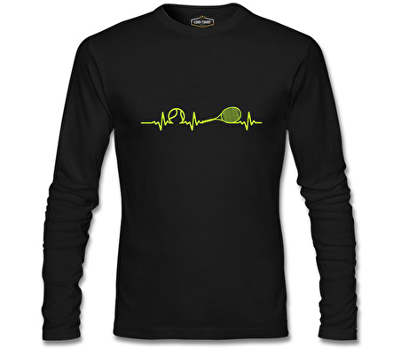 Tenis - Heartbeat Siyah Erkek Sweatshirt