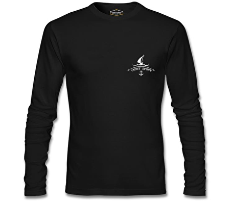 Yat Kulübü - Yatch Logo Siyah Erkek Sweatshirt