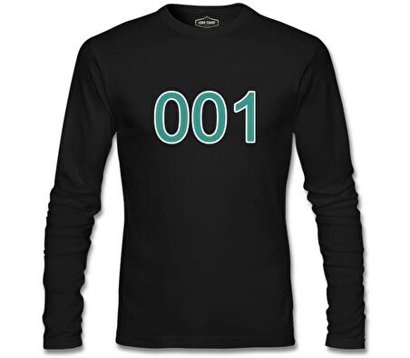 Squid Game-Number 001 Siyah Erkek Sweatshirt