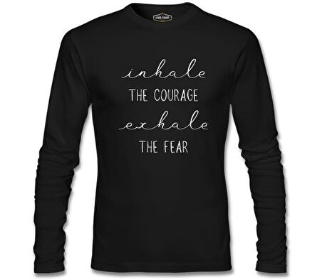 Yoga - Exhale the Fear Siyah Erkek Sweatshirt