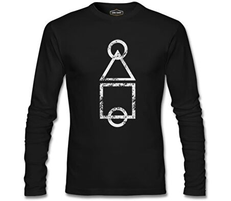 Squid Game - Logo Brush Siyah Erkek Sweatshirt