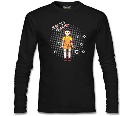 Squid Game - Robot Bebek Mermi Siyah Erkek Sweatshirt