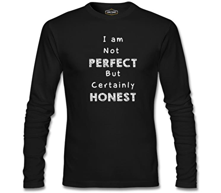 Yazı - Not Perfect but Honest Siyah Erkek Sweatshirt