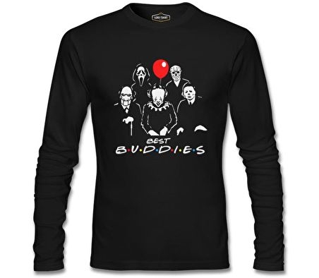 Horror - Best Buddies Siyah Erkek Sweatshirt