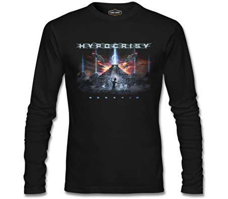 Hypocrisy - Worship Siyah Erkek Sweatshirt