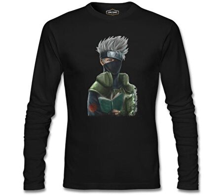 Naruto - Kakashi Siyah Erkek Sweatshirt
