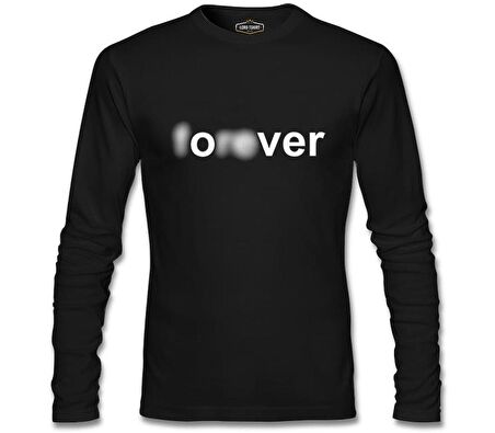 Yazı - Forever Over Siyah Erkek Sweatshirt