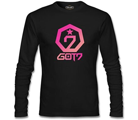 GOT7 - Logo Star Siyah Erkek Sweatshirt