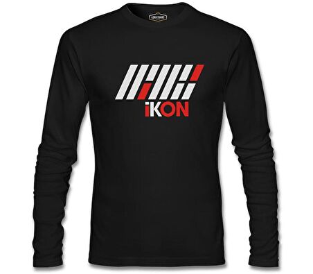 Ikon - Logo Yazı Siyah Erkek Sweatshirt