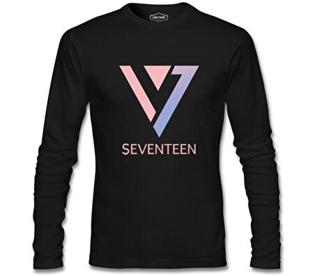 Seventeen - Logo Üçgen Siyah Erkek Sweatshirt