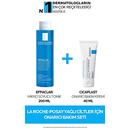 La Roche-posay Yağlı Cilter Için Onarıcı Bakım Seti:effaclar Tonik&cicaplast Onarıcı Bakım Kremi