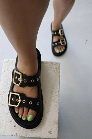 Loretta Gold Toka Detaylı Terlik