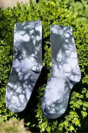 Unisex Siyah Batik Desenli Soket Spor Çorap