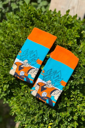 Unisex Dragon Ball Goku Desenli Turkuaz Anime Soket Çorap