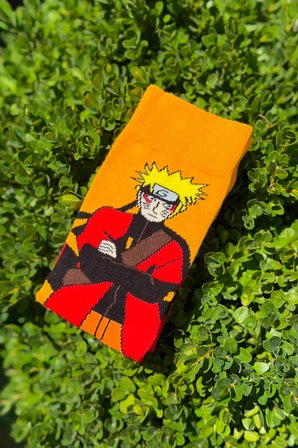 Unisex Naruto Uzumaki Desenli Turuncu Anime Soket Çorap