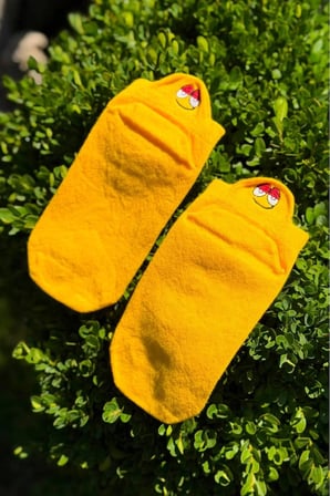 Unisex Umursamaz Surat Emoji Nakışlı Spor Patik Çorap