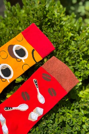 Unisex Sağlı Sollu Kahve Desenli Soket Çorap